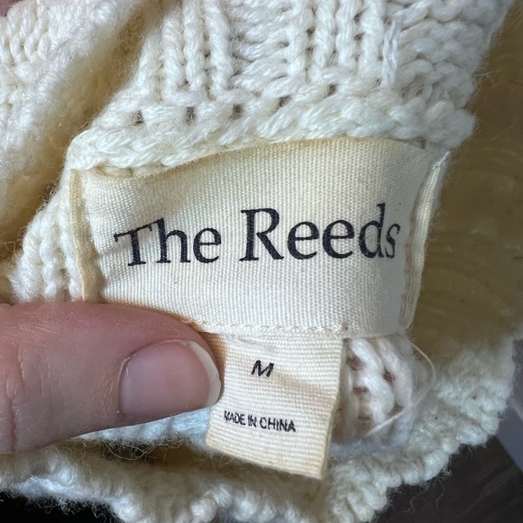 The Reeds Turtleneck Side Button Cable Knit Wool Blend Sweater - Picture 6 of 9